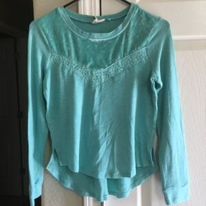 Women's Self Esteem Long Sleeve Top--Green--Size L 